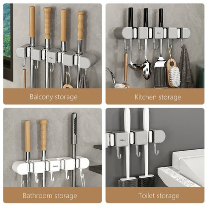 Mop & Broom Holder with Hook 2