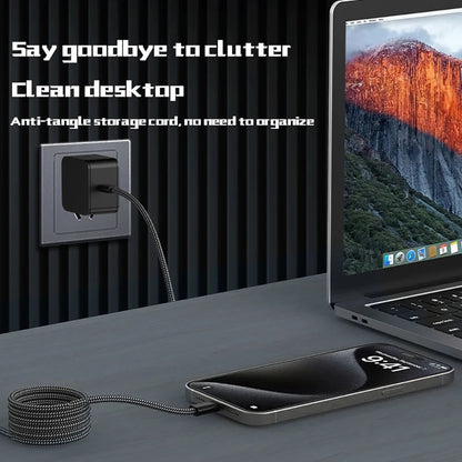 Braided Design Magnetic USB-C Fast Charging Cable 100W 2