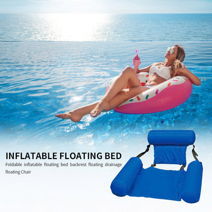 Swimming Pool Foldable Inflatable Floating Bed Chair 2