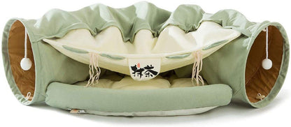Cat Bed Pet Tent 2 Holes Tunnel 2