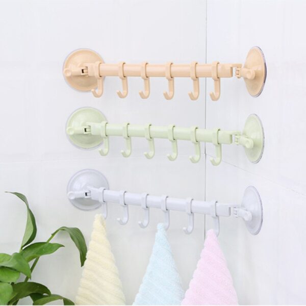 Wall Vacuum Rack Suction Cup 6 Hooks 2