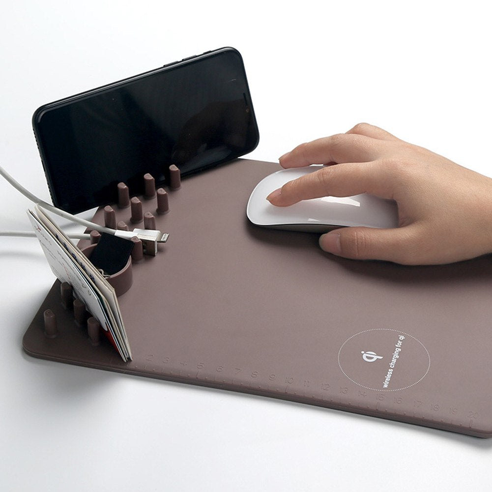 MULTI-FUNCTION ORGANIZER MOUSE PAD WITH WIRELESS CHARGING 2