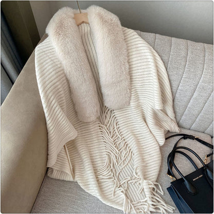 Knitted Loose Thickened Shawl Coat 2