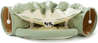 Funny Cat Bed Pet Tent 2 Holes Tunnel 2
