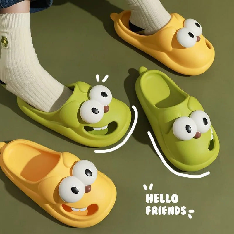 Funny Big Eyes Tongue Kiss Slippers 2