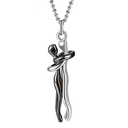 Couple Hugging Pendant Necklace 2