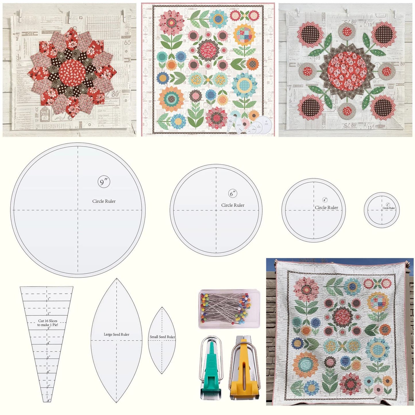 Sunflower Quilt Template Set 1