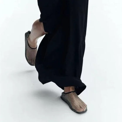 Rhinestones Mesh Chain Sandals 2