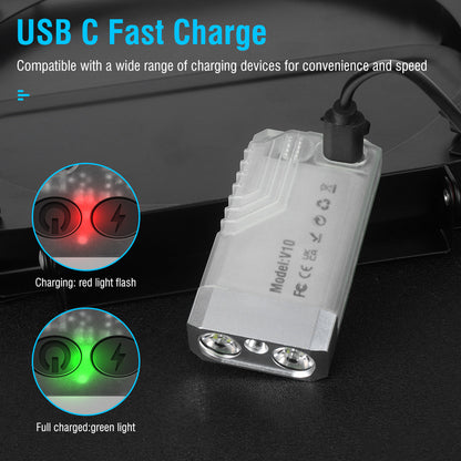 Small Powerful EDC Flashlight with Red UV Blue Light 2