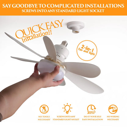 Socket Cooling Fan Smart LED Light 2