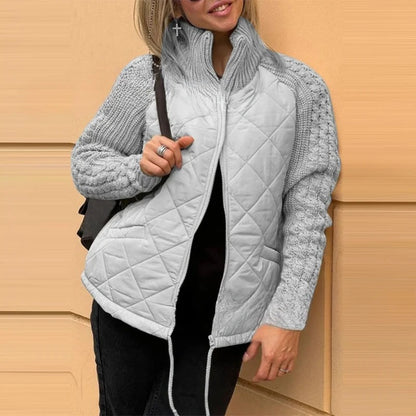 New Women's Knit Patchwork Puffy Jacket 2