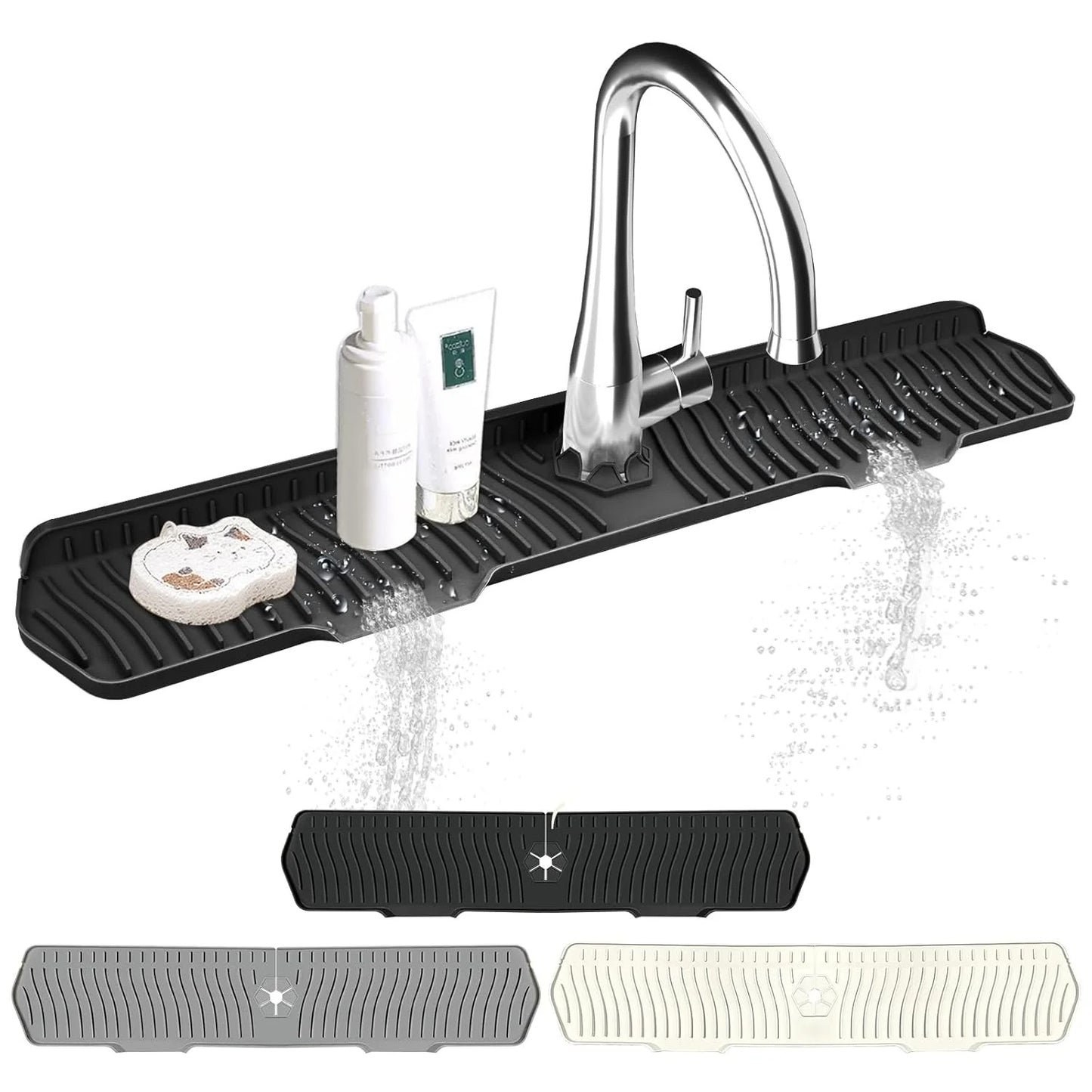 Foldable Self-Draining Faucet Splash Guard Mat 2