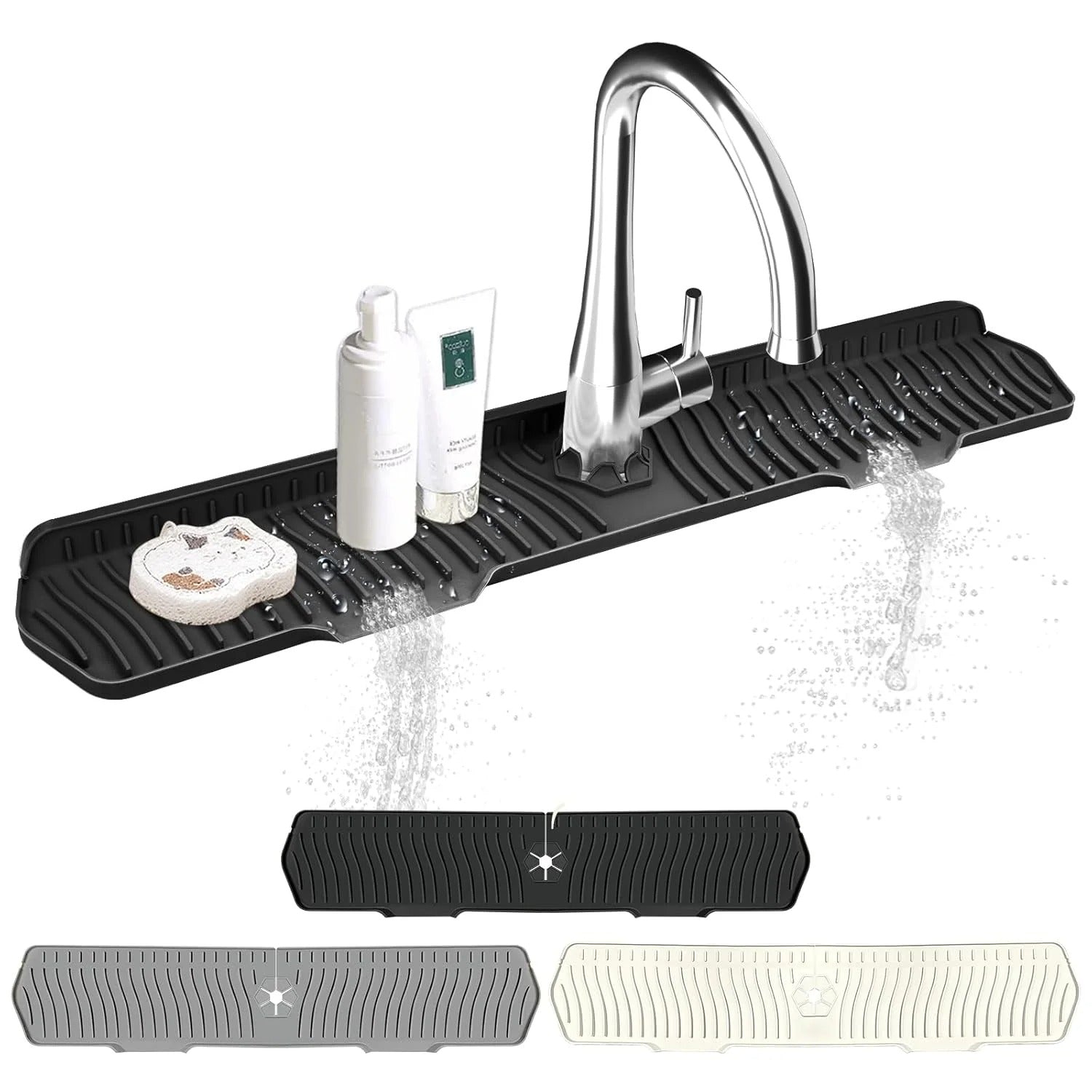 Foldable Self-Draining Faucet Splash Guard Mat 2