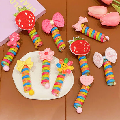 Colorful Telephone Line Hair Bands-3PCS 2