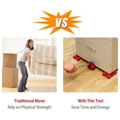 Heavy Furniture 360° Rotating Mover Roller Set with Lifter Tool 2