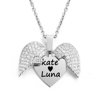 Heavenly Heart Angel Wings Necklace 2