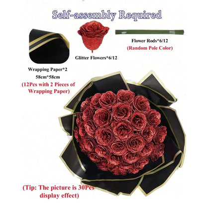DIY Glitter Rose Bouquet 2