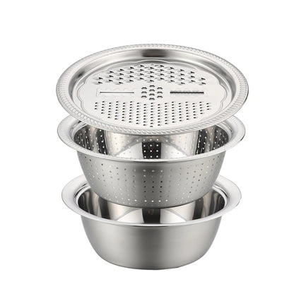 3 In 1 Stainless Steel Vegetable Cutter Slicer Basin 2