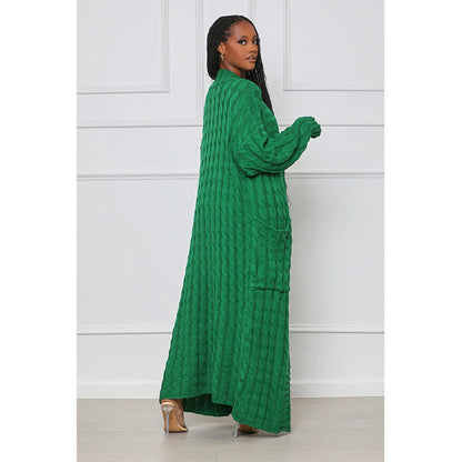 Stylish Cable Knit Dual Pocket Cardigan 2