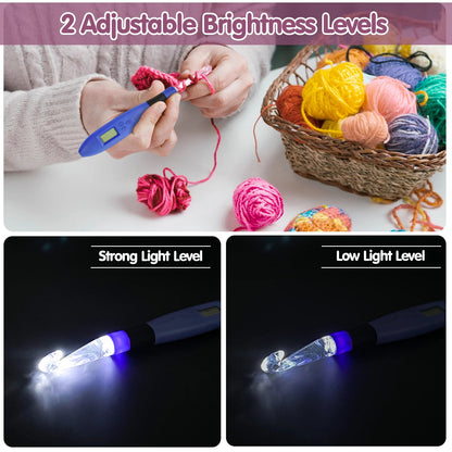 Crochet Hook Set with LED Light and Stitch&Row Counter 2