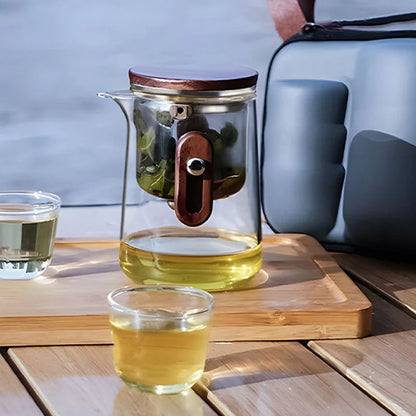 Elegant Travel Tea Set with Glass Teapot & Cups 2