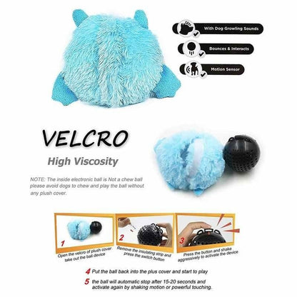 Interactive Monster Plush Giggle Ball Dog Toy 2
