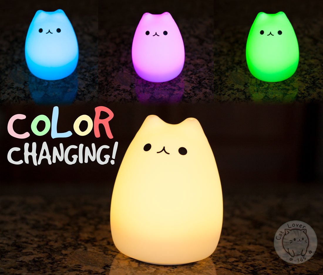 Cute Color Changing Cat Touch Lamp 2
