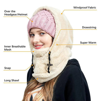 Winter Outdoor Sherp Hooded Sports Windproof Mask 2