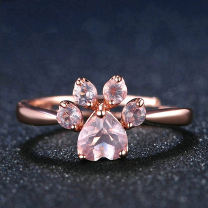 CAT PAW ROSE QUARTZ RING 2