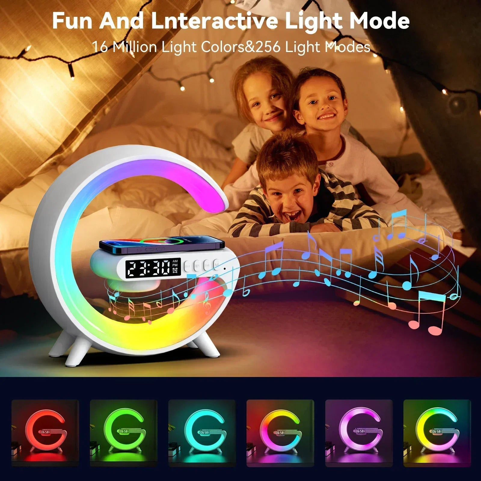 G Atmosphere Light Wireless Charger Speaker Clock 2