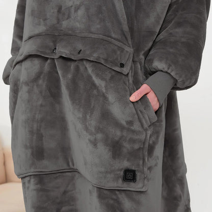 Oversized Wearable Blanket Hoodie – Sherpa Fleece Sweatshirt with Sleeves & Pocket, Warm Plush Hooded Blanket 2