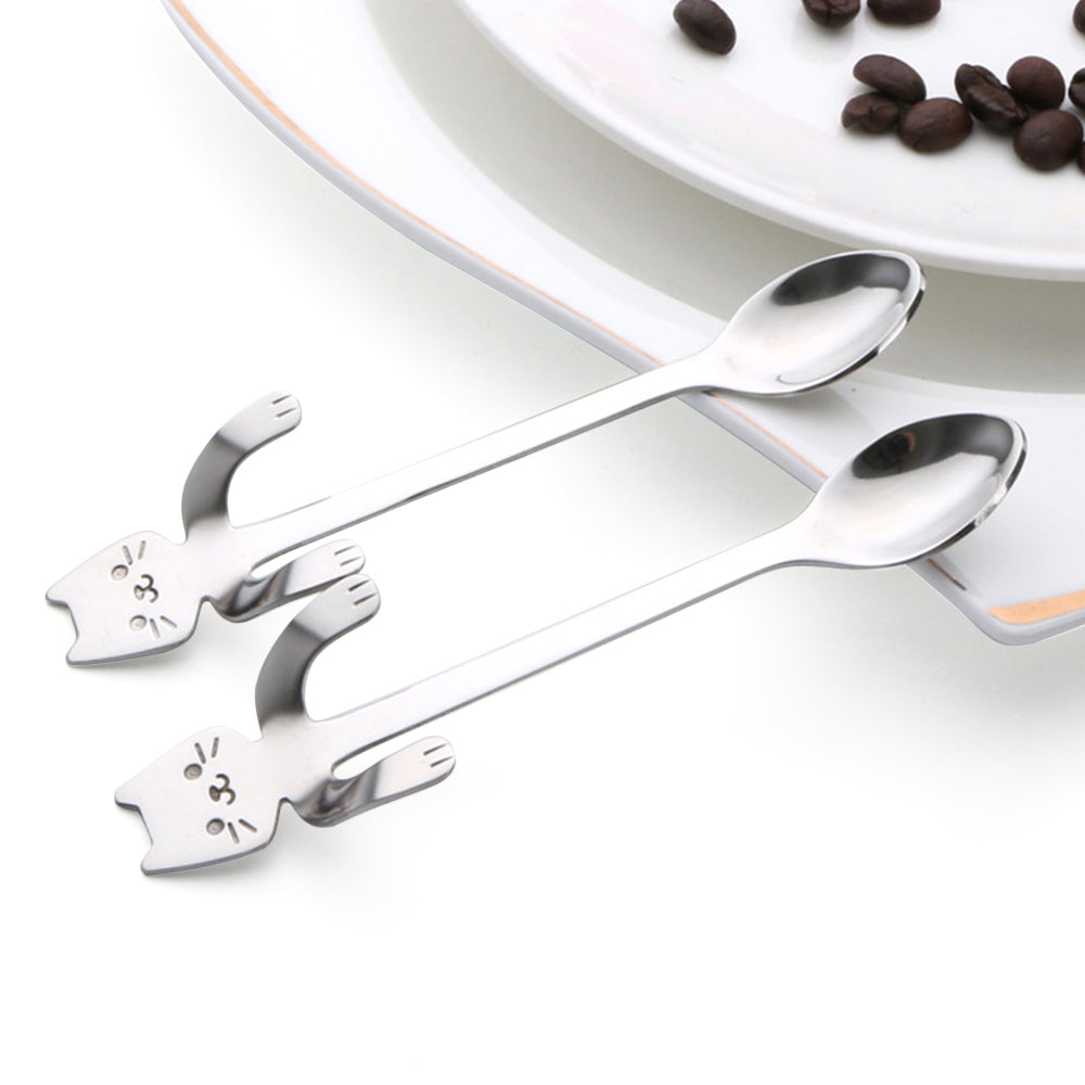 STAINLESS STEEL CAT TEASPOONS 2