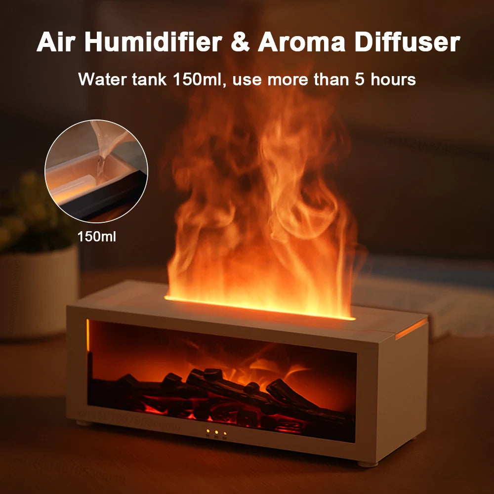 Flame Aroma Humidifier – Essential Oil Diffuseur & Night Light 2