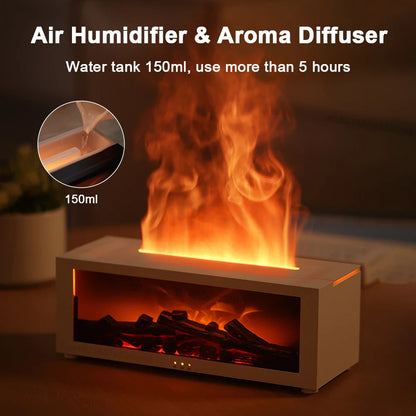 Flame Aroma Humidifier – Essential Oil Diffuseur & Night Light 2