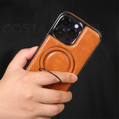 Luxury Leather Invisible Stand iPhone Case 2