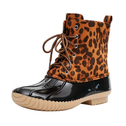 Women Waterproof Lace Up Duck Boots 2