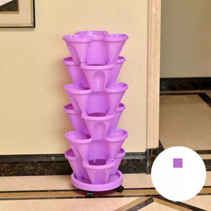 Stackable Plants Pot - 6 Trays+ Wheel Tray 2
