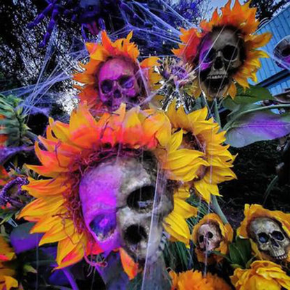 HALLOWEEN DECOR SKULL SUNFLOWERS 2