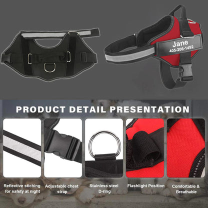 NO PULL Reflective Breathable Adjustable Dog Harness 2