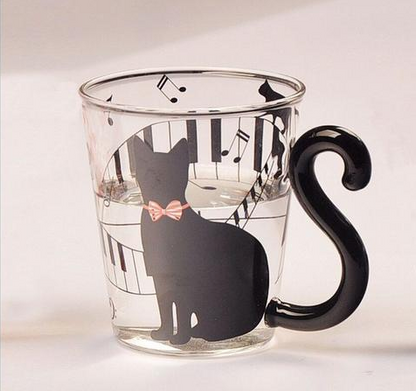 MODERN CAT SILHOUETTE GLASS MUG 2