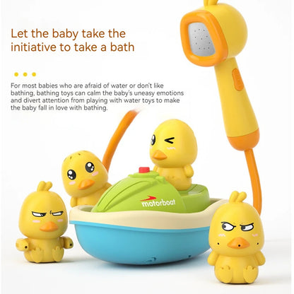 Cute Duck Bathtub Boat Toy – Interactive Water Spray with 3 Emotional Duck Characters for Toddlers 2