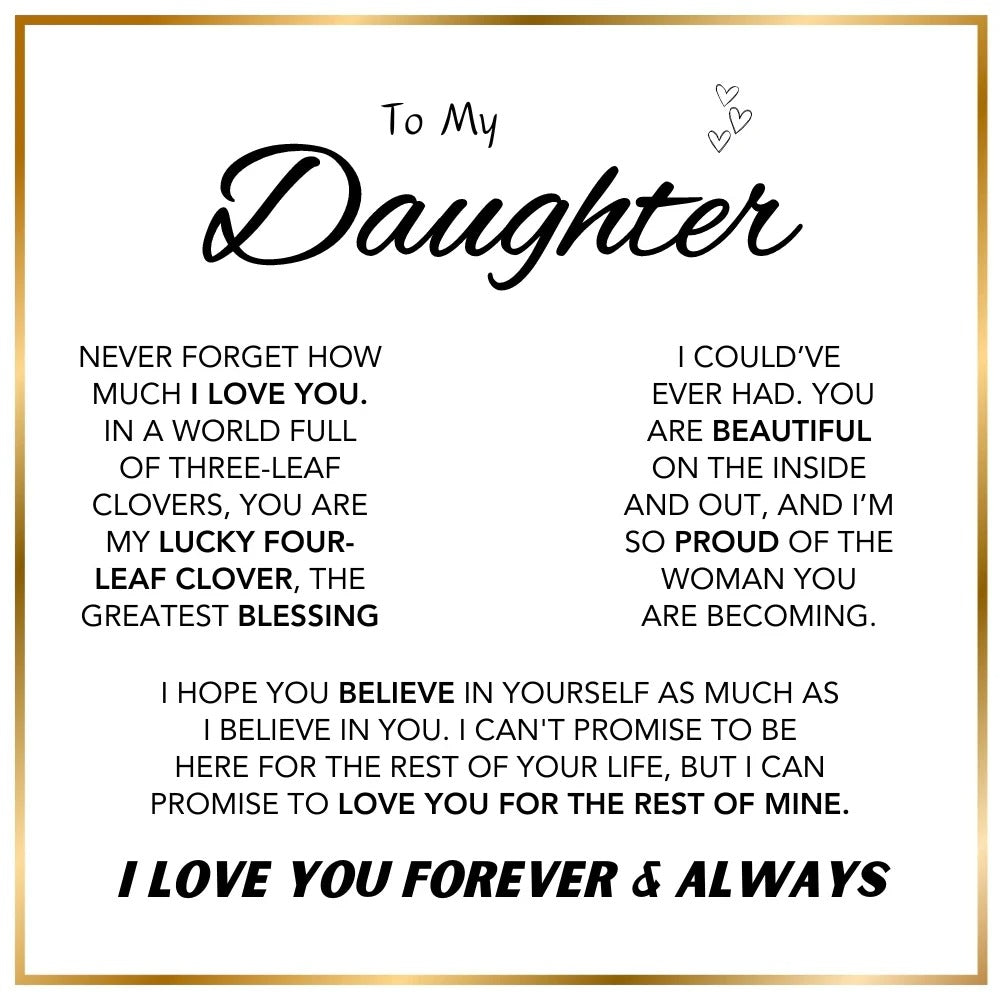 Daughter’s Lucky Clover Necklace & Forever Rose 2