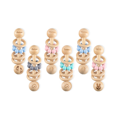 Personalised Wooden Rattle 2