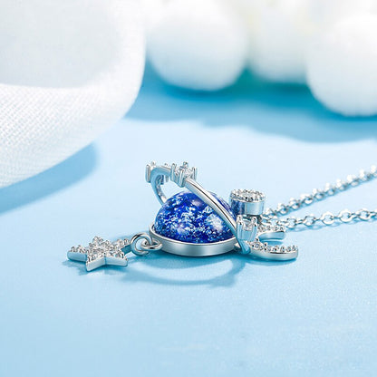 Moon & Stars Planet Necklace 2