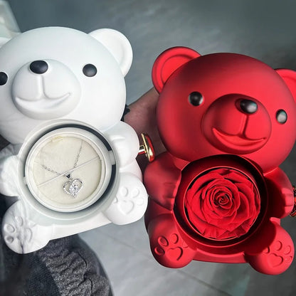 Eternal Rose Bear with Engraved Necklace 2