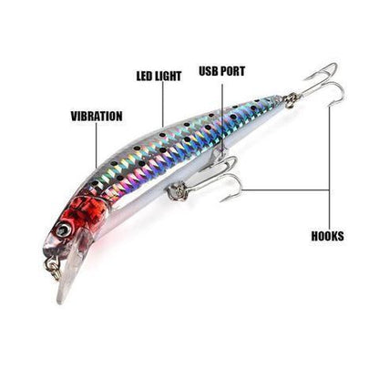 USB Rechargeable LED Twitching Fish Lure 2