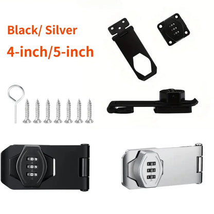 Keyless Cabinet Lock – 3-Digit Combination Hasp Latch for Household Security 2