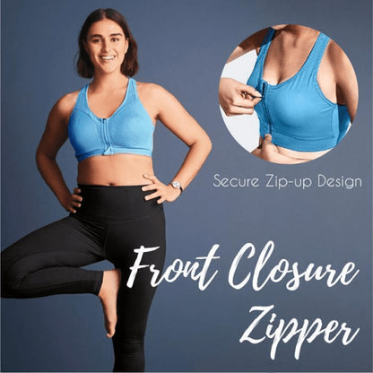 Wireless Support Super Tight Impact Resistant Zipper Sports Bra 2