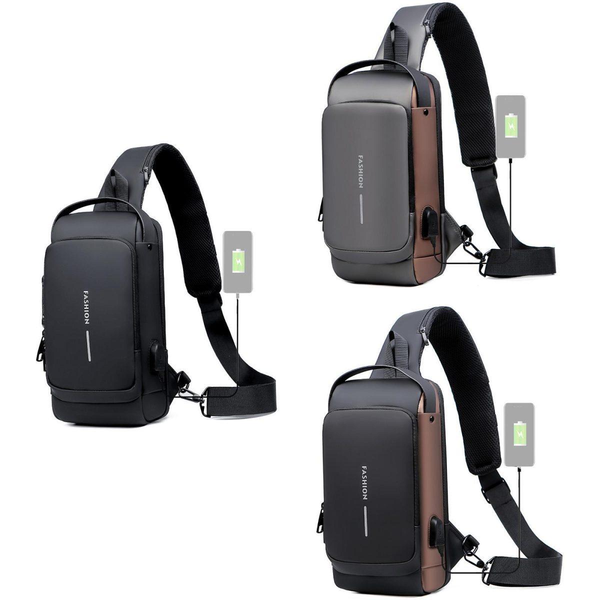 USB charging sport sling Anti-theft Shoulder Bag 2