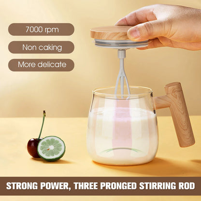 Electric Lightweight High Borosilicate Glass Self Mixing Mug 2